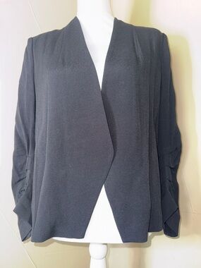 Halogen Black Draped Open Front Blazer